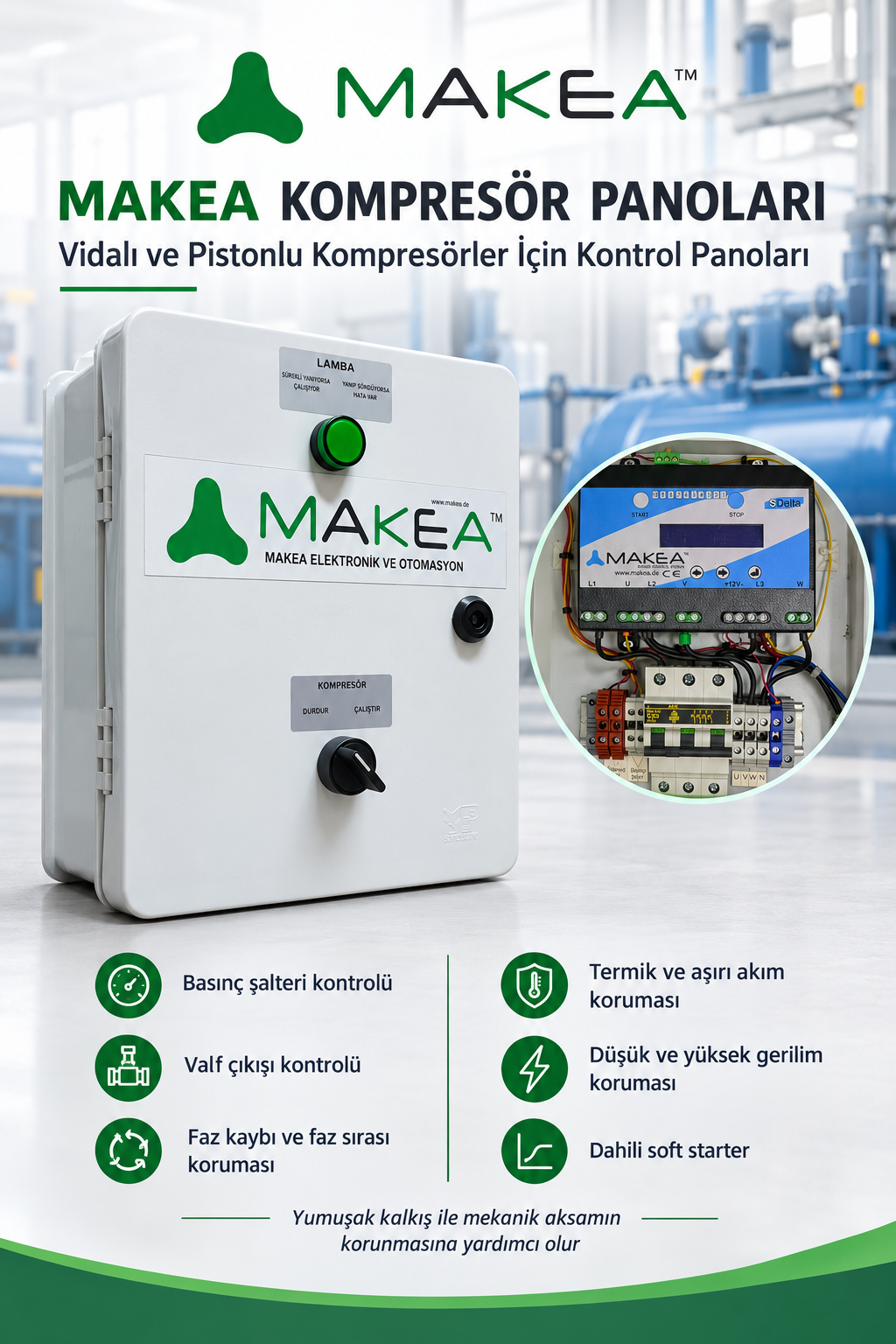 Vidalı-Pistonlu-Kompresör Kontrol Kartı